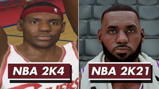 Леброн от NBA 2K4 до NBA2K21! Модельки и рейтинги